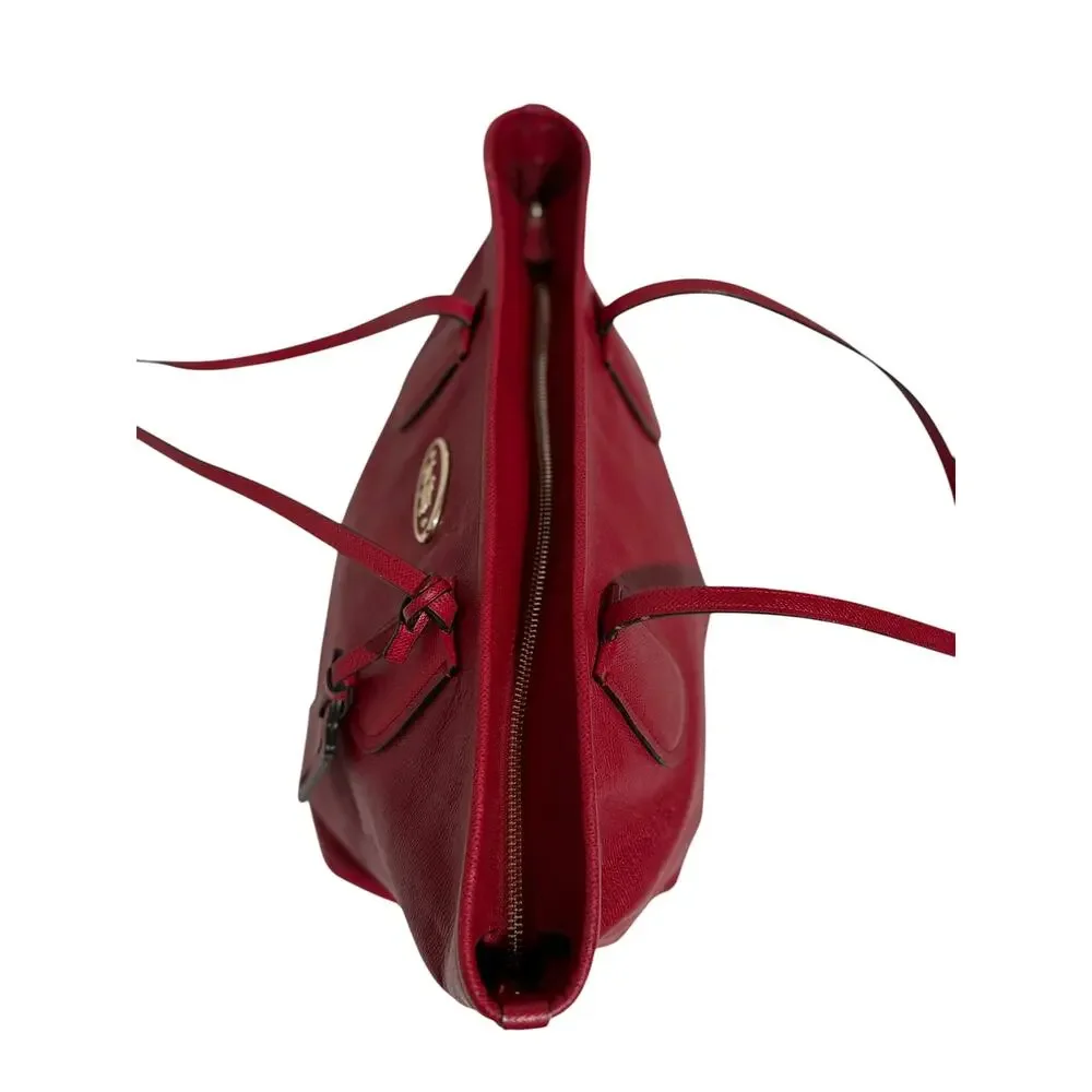 COACH Red Current Leather Taxi Tote Bag